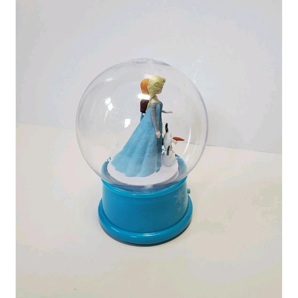 Disney Frozen Elsa & Anna Winter Wonders Gemmy Musical Waterless Snow Globe 6
